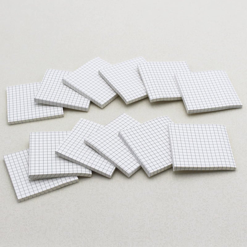 Andoca (12 Pad) Lined Grid Sticky Notes 3x3 Inch  Self-Stick Notes  Easy to Post for School  Office  Notebook  White Color Pads/Pack - Image 2